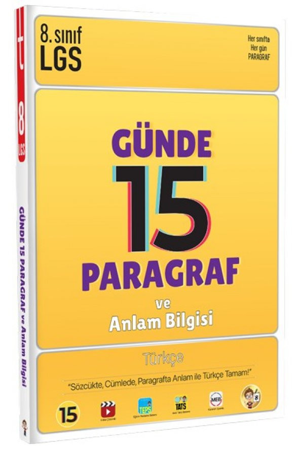 LGS Günde 15 Paragraf ve Anlam Bilgisi Soru Bankası - Tonguç Akademi