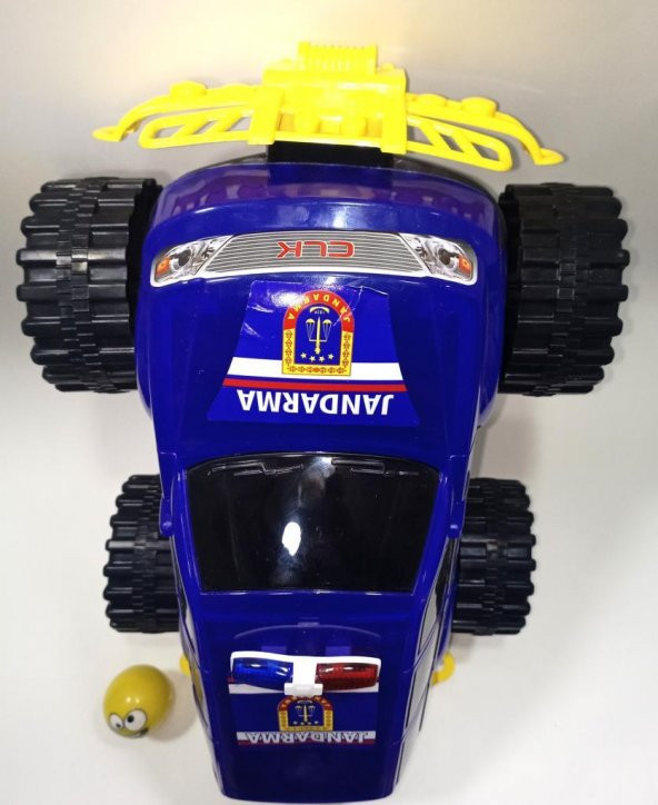 Sallanan Kafa Emoji Hediye 46cm Dev Tekerli Jumbo Jandarma Aracı 4x4 Jeep Süper Gösterişli Oyuncak - 2