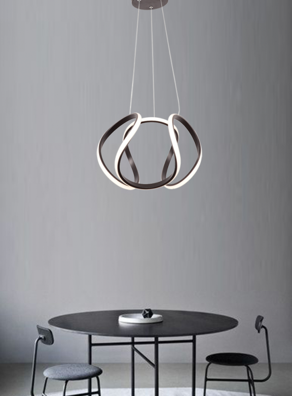 TT Aydınlatma TT306-35-SY  Kavis Modeli Mat Siyah Led Avize - 3