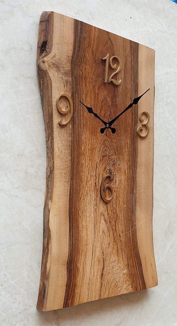 Doğal Ahşap Ceviz Duvar Saati - 1