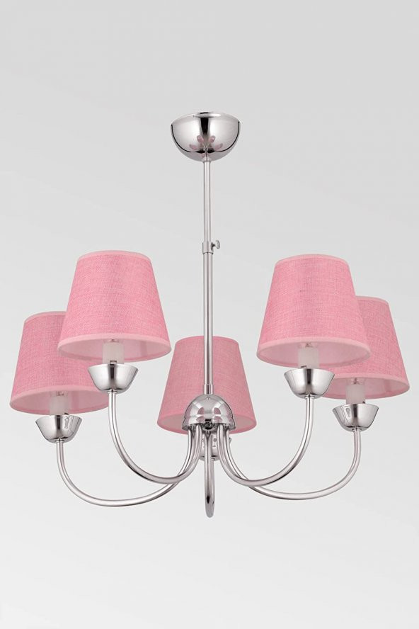MARİA 5 Lİ MODERN PEMBE ŞAPKALI AVİZE - 2
