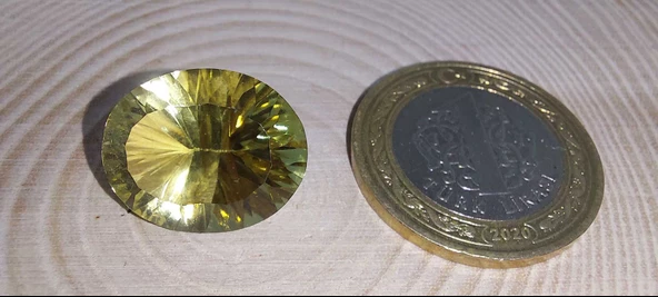 Sitrin Taşı Faset Kesim (yüzük, kolye ucu vb yapımına uygun) (Ortalama 13 karat) - 3