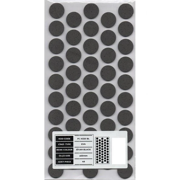 Mobilya Altı Kaydırmaz Eva 20mm