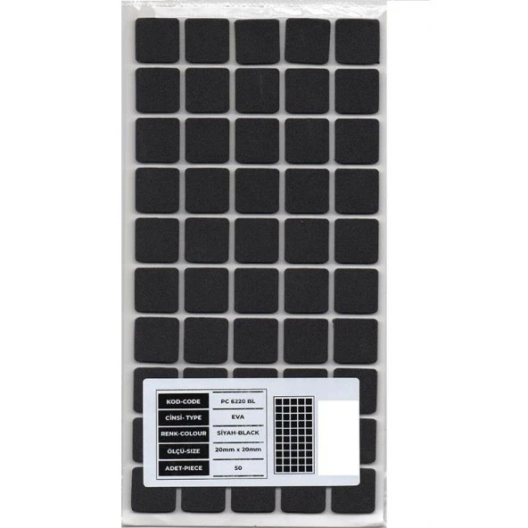 Mobilya Altı Kaydırmaz Eva 20*20mm