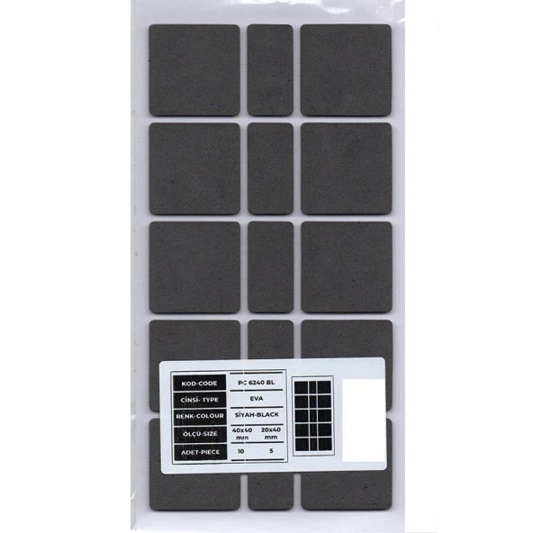 Mobilya Altı Kaydırmaz Eva 40*40mm