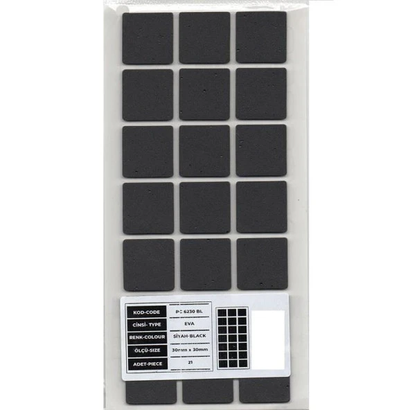Mobilya Altı Kaydırmaz Eva 30*30mm