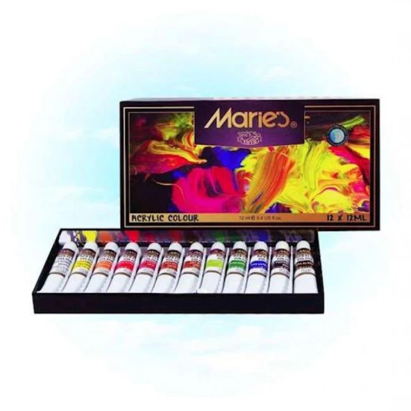 MARIES AKRILIK BOYA 812B 12 RENK 12ml