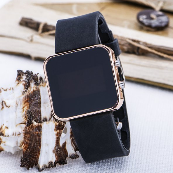 Şık Rose Renk Dijital Ekran Silikon Kordonlu Çocuk Saati ST-303724 - Resim 2