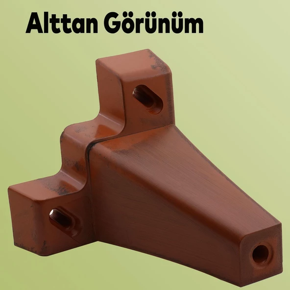 Venüs Mobilya Kanepe Sehpa Tv Ünitesi Koltuk Ayağı 14 Cm Kahverengi Ahşap Desenli Baza Ayak 4 Adet - 5