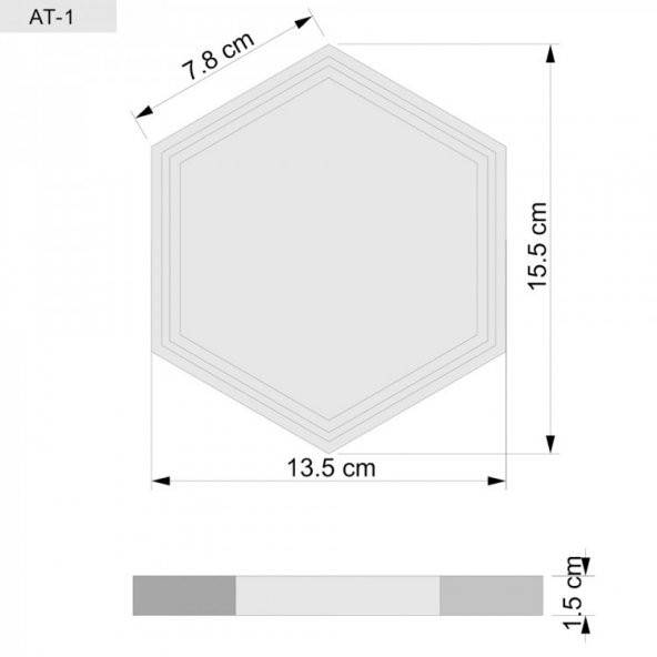 Beton Altıgen  Oval Tepsi , Organizer, Saksı Altlığı - 2