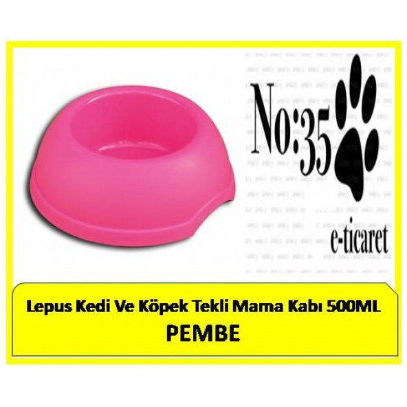 Lepus Kedi Ve Köpek Tekli Mama Kabı 500Ml PEMBE