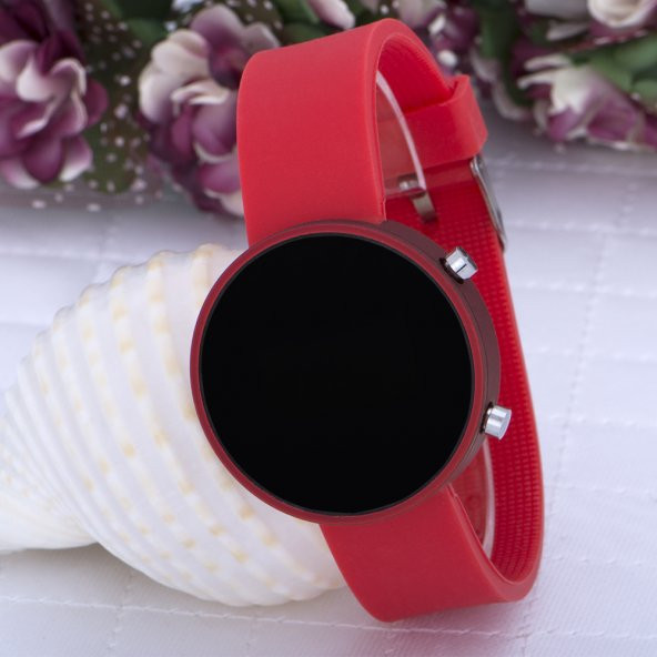 Spectrum Yuvarlak Dijital Led Ekran Kırmızı Silikon Kordonlu Çocuk Kol Saat ST-303611 - 2