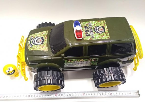 Sallanan Kafa Emoji Hediye Dev Tekerli 45cm Jumbo Özel Harekat Aracı 4x4 Jeep Süper Şık Oyuncak - 2