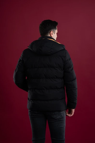 SLİMFİT KAPŞONLU ASTARLI ERKEK ŞİŞME PUFFER MONT - 10