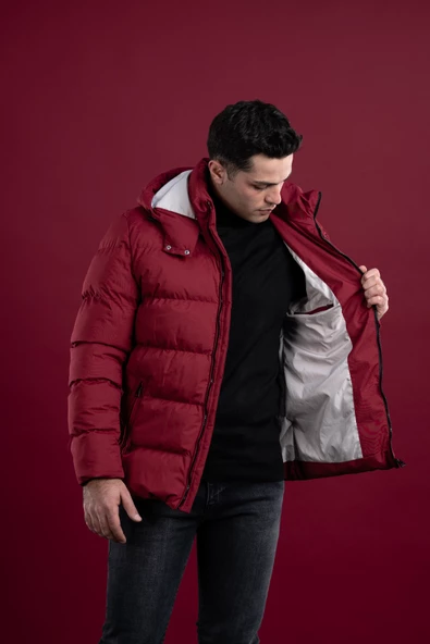 SLİMFİT KAPŞONLU ASTARLI ERKEK ŞİŞME PUFFER MONT - 2