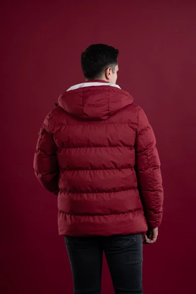 SLİMFİT KAPŞONLU ASTARLI ERKEK ŞİŞME PUFFER MONT - 4