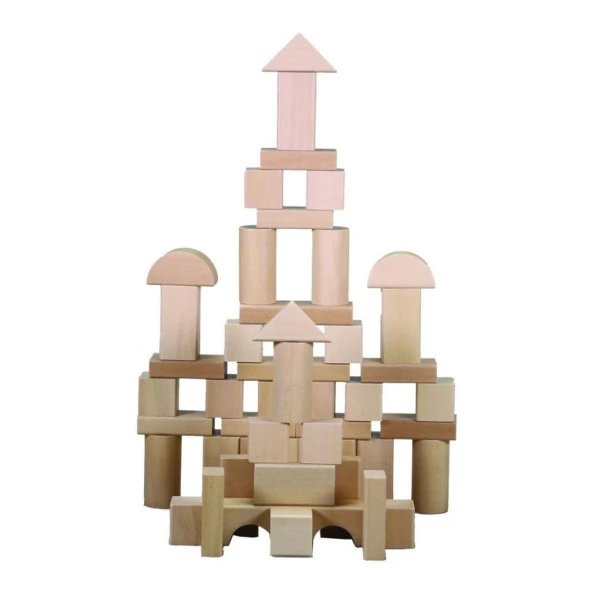 CS-8832 Natural Ahşap Blok Seti 50 Parça -Chiva - 8