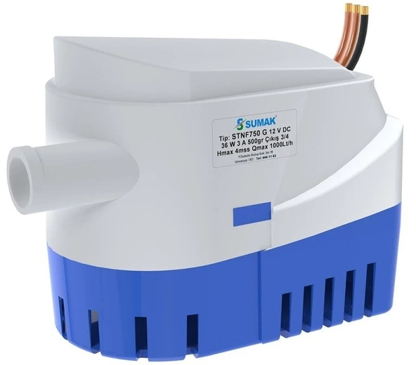Sumak STNF750 G Sintine Dalgıç Pompası Otomatik Flatörlü 36W