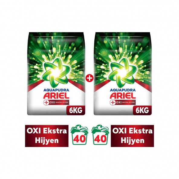 Ariel Oxı 12 kg Aqua Pudra Toz Çamaşır Deterjanı  6 kg X 2