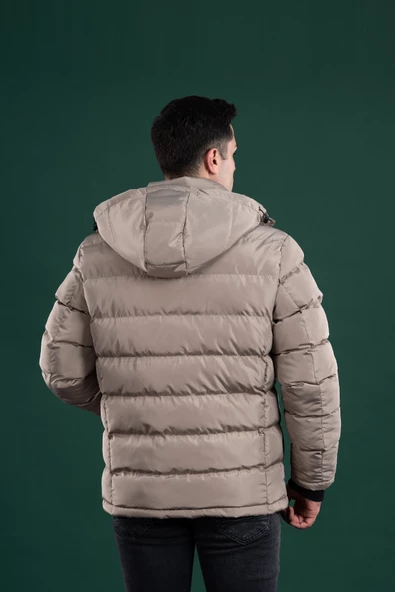 FBI SLİMFİT KAPŞONLU ASTARLI FERMUARLI ERKEK ŞİŞME MONT - 11