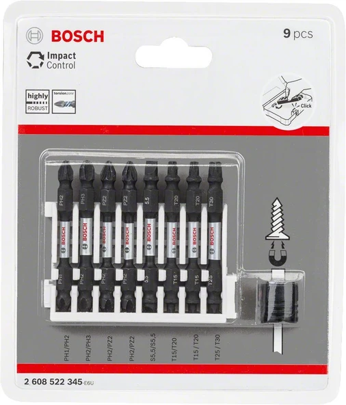 Bosch Impact Ctrl ÇiftTaraf 9'lu Set,65mm - 2