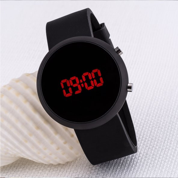 Led Dijital Kadın Kol Saati Siyah Renk Silikon Kordonlu Unisex Kol Saati ST-303518