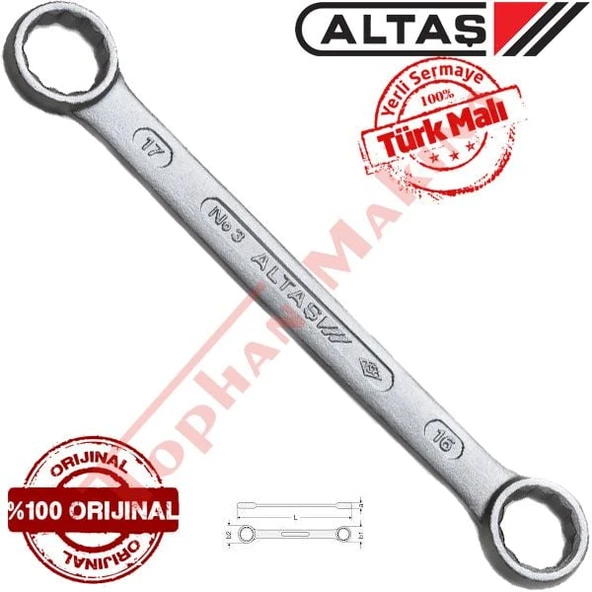 Altaş 8x9mm Düz Yıldız Anahtar