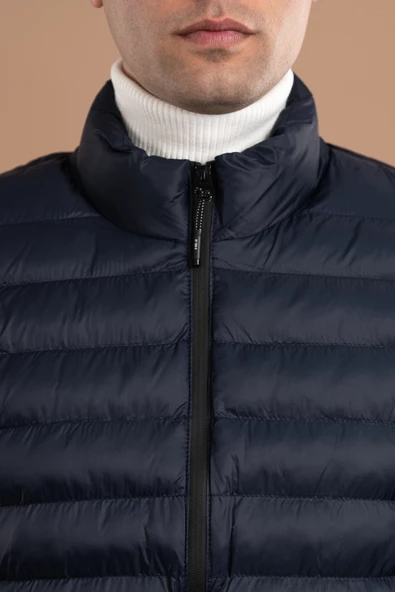 FBI SLİMFİT DİK YAKA FERMUARLI ERKEK İNCE ŞİŞME PUFFER MONT - 6