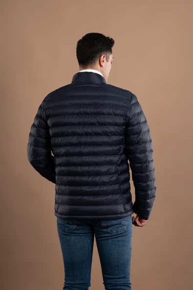 FBI SLİMFİT DİK YAKA FERMUARLI ERKEK İNCE ŞİŞME PUFFER MONT - 5