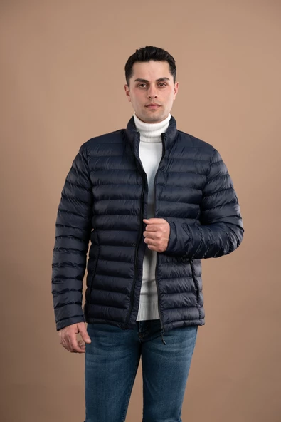 FBI SLİMFİT DİK YAKA FERMUARLI ERKEK İNCE ŞİŞME PUFFER MONT