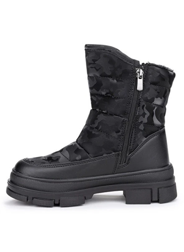 MİNİCAN KIZ ÇOCUĞU KAYMAZ ORTOPEDİK TABAN FERMUARLI İÇİ TERMAL KÜRKLÜ SU GEÇİRMEZ KAR BOTU - 4