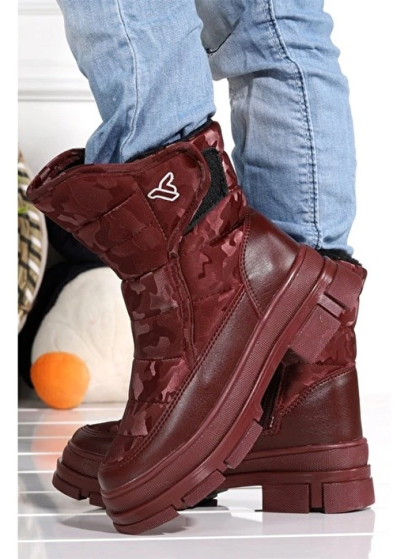 MİNİCAN KIZ ÇOCUĞU KAYMAZ ORTOPEDİK TABAN FERMUARLI İÇİ TERMAL KÜRKLÜ SU GEÇİRMEZ KAR BOTU - 9