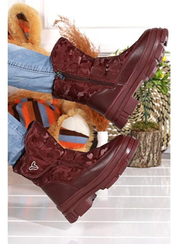 MİNİCAN KIZ ÇOCUĞU KAYMAZ ORTOPEDİK TABAN FERMUARLI İÇİ TERMAL KÜRKLÜ SU GEÇİRMEZ KAR BOTU - 10