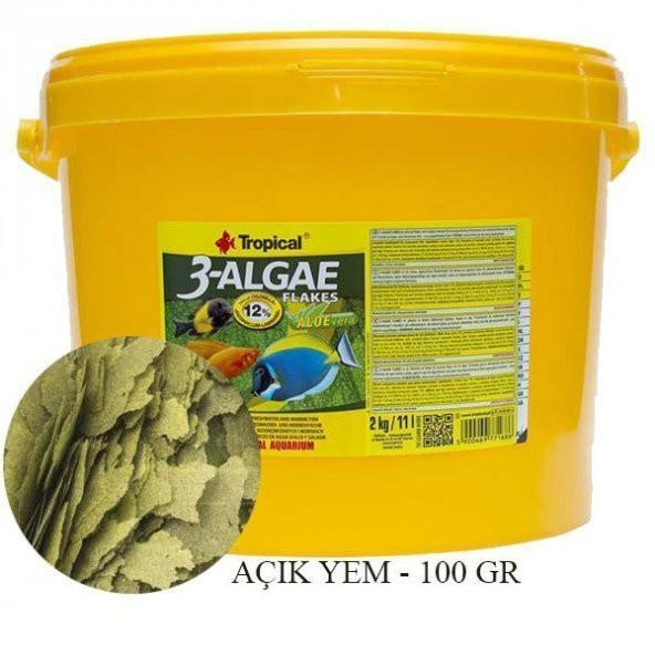 Tropical 3-Algae Flake 100 gr - Açık Paket