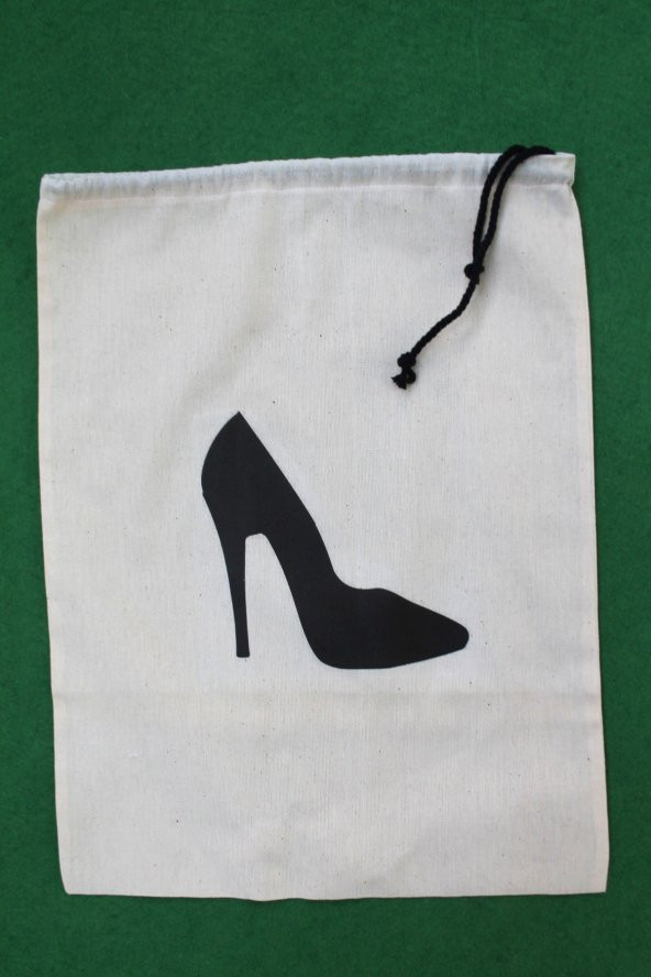 2 Adet Stiletto Baskılı Keten Ayakkabı Poşeti - Ayakkabı Düzenleyici - 2