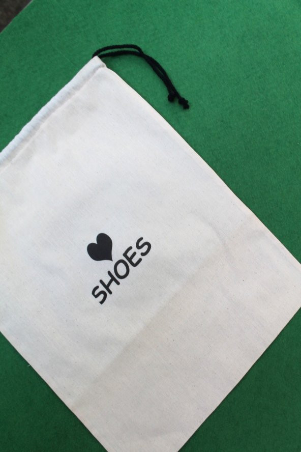 2 Adet Shoes Baskılı Keten Ayakkabı Poşeti - Ayakkabı Düzenleyici - 5