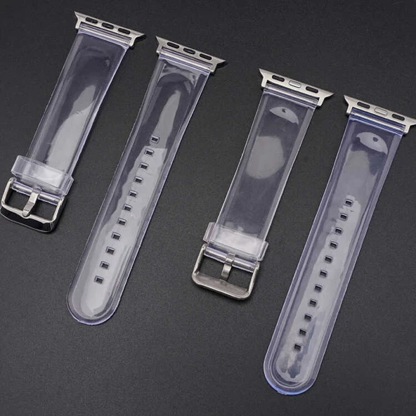 Apple Watch Ultra 49mm Kordon KRD-13 Şeffaf Silikon Kordon - 4