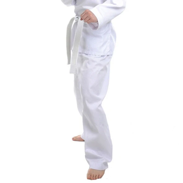 90 Beden Taekwondo Pantolonu - Tek Alt Beyaz Tekvando Pantolonu