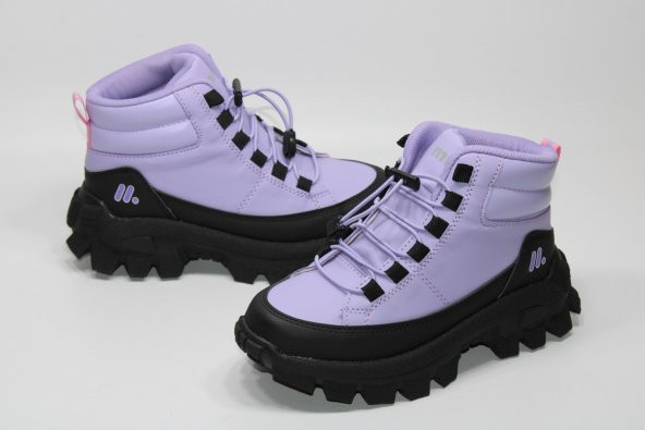 MİNİCAN KAYMAZ KALIN DİŞLİ TABAN LASTİK BAĞCIKLI KOLAY GİYİM KISA BOY TREKKİNG SPOR BOT - 6