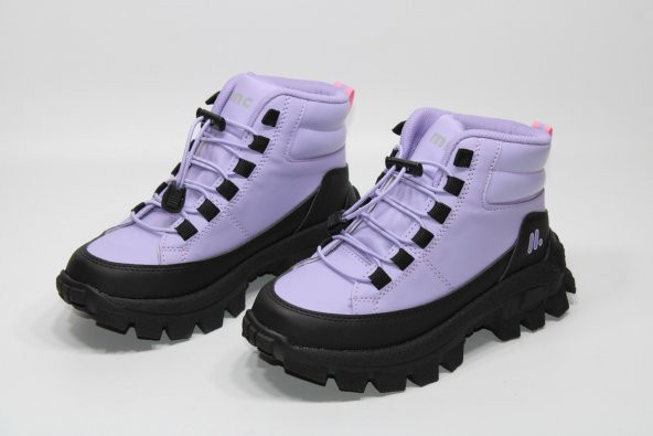 MİNİCAN KAYMAZ KALIN DİŞLİ TABAN LASTİK BAĞCIKLI KOLAY GİYİM KISA BOY TREKKİNG SPOR BOT - 8