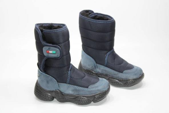 MİNİCAN KAYMAZ ORTOPEDİK TABAN ÜSTTEN CIRTLI KOLAY GİYİM İÇİ TERMAL KÜRKLÜ SU GEÇİRMEZ KAR BOTU