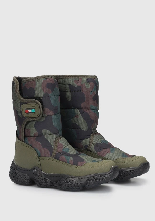 MİNİCAN KAYMAZ ORTOPEDİK TABAN ÜSTTEN CIRTLI KOLAY GİYİM İÇİ TERMAL KÜRKLÜ SU GEÇİRMEZ KAR BOTU - 5