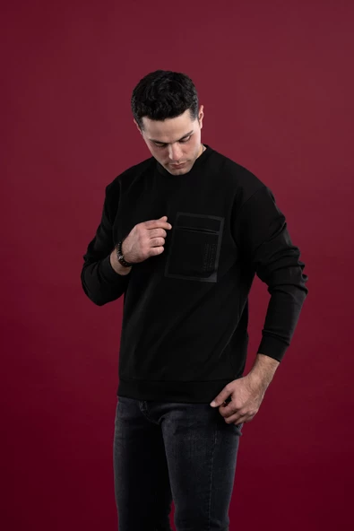 OVERSİZE BASKILI PAMUKLU ERKEK SWEATSHİRT - 7