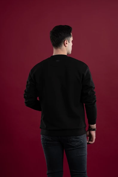 OVERSİZE BASKILI PAMUKLU ERKEK SWEATSHİRT - 9