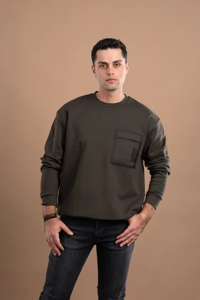 OVERSİZE BASKILI PAMUKLU ERKEK SWEATSHİRT - 12