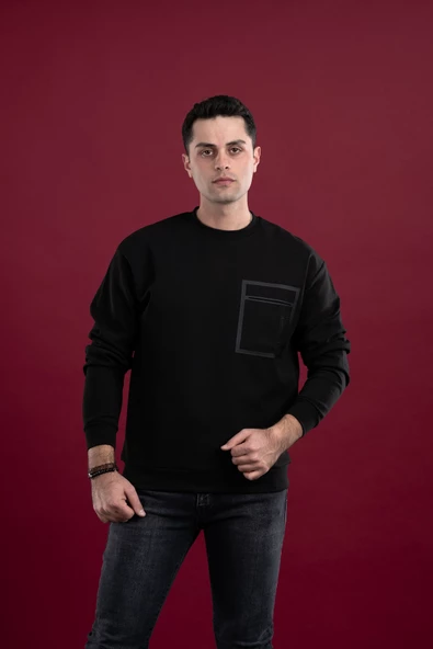 OVERSİZE BASKILI PAMUKLU ERKEK SWEATSHİRT - 6