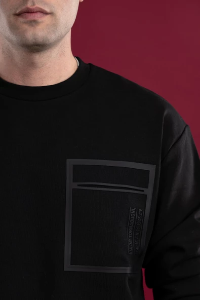 OVERSİZE BASKILI PAMUKLU ERKEK SWEATSHİRT - 10