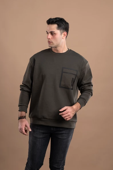 OVERSİZE BASKILI PAMUKLU ERKEK SWEATSHİRT - 11