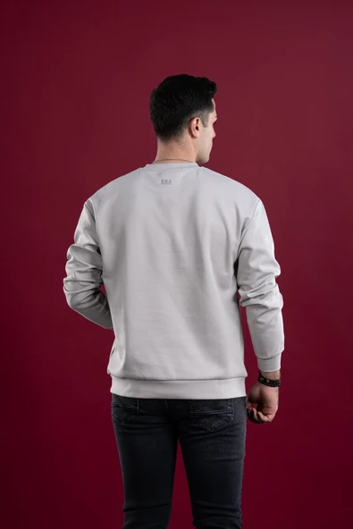 OVERSİZE BASKILI PAMUKLU ERKEK SWEATSHİRT - 4