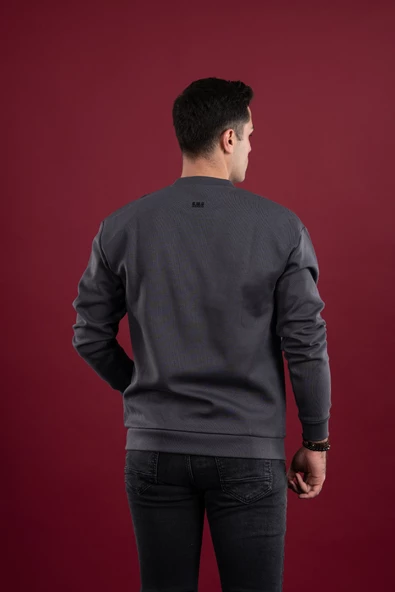 OVERSİZE BASKILI PAMUKLU ERKEK SPOR SWEATSHİRT - 5